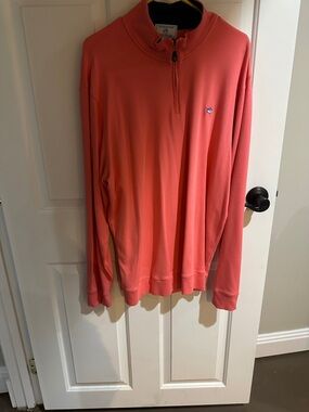 Southern Tide Coral Half-Zip Pullover Sweatshirt